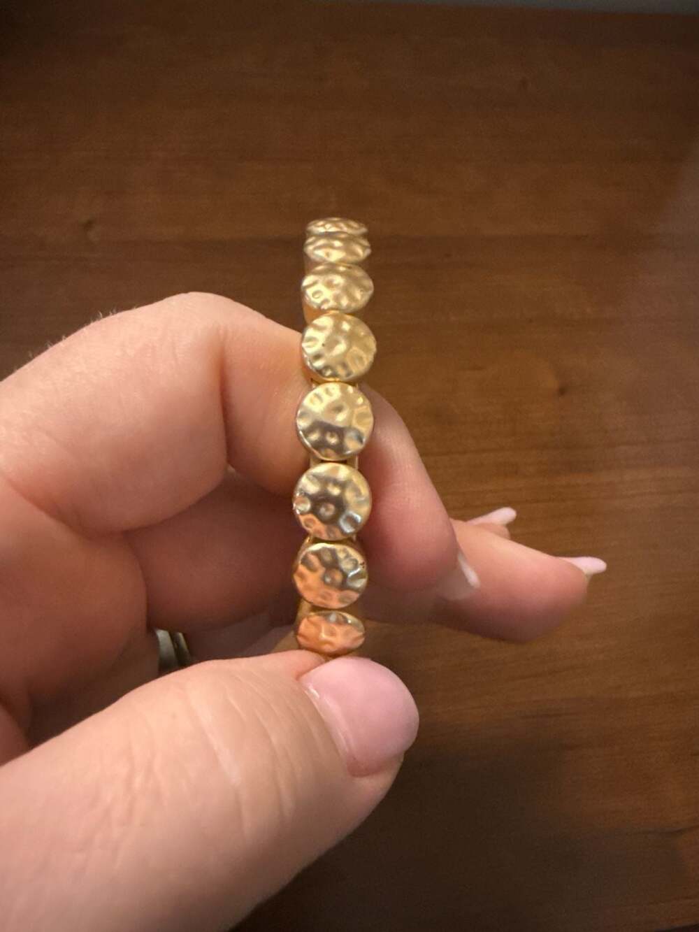 Plunder Design Mila Gold Hammered Stretch Bracelet - Picture 4 of 5